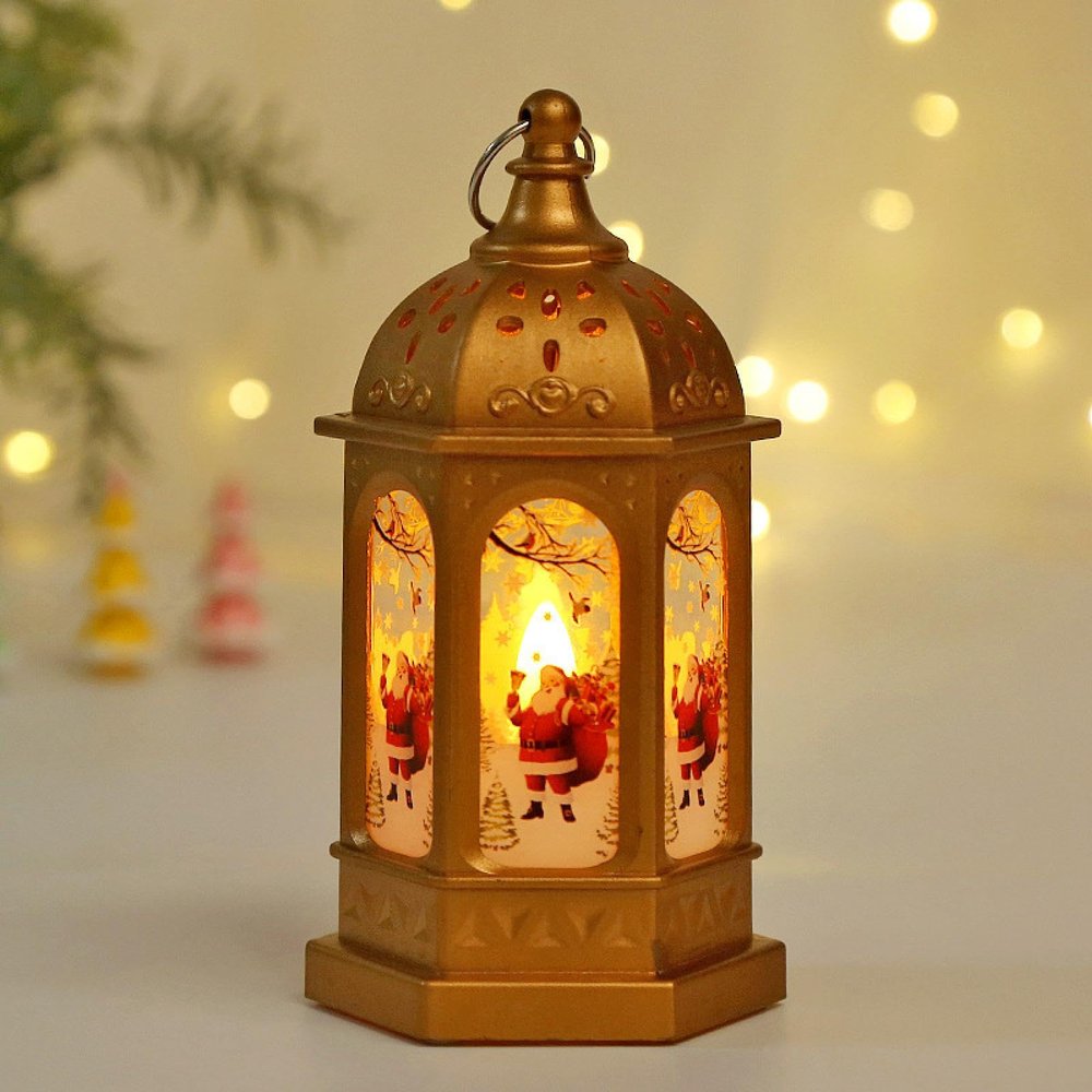 Christmas Wind Lantern Candle Holder Old Man Snowman Decoration Table Ornaments Christmas Decorations