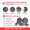 EM Set of 5 Silicone Air Fryer Liners with Egg Bite Mold, Waffle Mold & Mitts - 8.7 Round Reusable Silicone Inserts for 5-7 Qt Airfryers - Easy to Clean & Heat-Resistant Air Fryer Accessories Set view 2