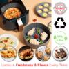 EM Set of 5 Silicone Air Fryer Liners with Egg Bite Mold, Waffle Mold & Mitts - 8.7 Round Reusable Silicone Inserts for 5-7 Qt Airfryers - Easy to Clean & Heat-Resistant Air Fryer Accessories Set view 3