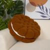 GOUTO Brown Sandwich Throw Pillow Round Cookies Pillows for Sofa Couch Seat Cushions 18" Food Throw Pillows for Home Decoration view 1