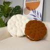 GOUTO Brown Sandwich Throw Pillow Round Cookies Pillows for Sofa Couch Seat Cushions 18" Food Throw Pillows for Home Decoration view 2