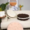 GOUTO Brown Sandwich Throw Pillow Round Cookies Pillows for Sofa Couch Seat Cushions 18" Food Throw Pillows for Home Decoration view 3