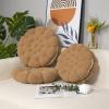 GOUTO Brown Sandwich Throw Pillow Round Cookies Pillows for Sofa Couch Seat Cushions 18" Food Throw Pillows for Home Decoration view 4