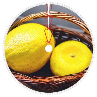 Christmas Tree Skirt, Available in 30, 36 and 48 Trees, Ideal Christmas Decoration for Home and Office One Basket Lemon