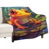 JHION Funny Frog Flannel Fleece Blanket, Frog Throw Blankets, Cozy Fuzzy Warm Bed Blanket, Psychedelic Printed Blanket for Couch Bed Sofa Travel 60"x80" view 1