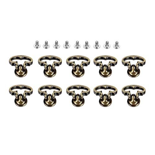 ANNURA Copper Cupboard Door Knob,Copper Cup Handles, 10pc Retro Furniture Handles Vintage Jewelry Box Knobs Alloy Cabinet Kitchen Drawer Cupboard Ring Pull Handle Furniture Fittings