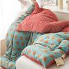 AOPPLSOT Winter Duvet Double, Fluffy Cashmere Quilt, Thick Warm Comforter Winter, Machine Washable, Quilts for All Seasons,Orange,220cmx240cm 4kg view 4