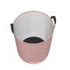 Retro Beige Polka Dot Pink Laundry Hamper with Durable Handle Waterproof Foldable Laundry Basket Circular Dirty Clothes Storage Basket for Home Bathroom Office Nursery view 3