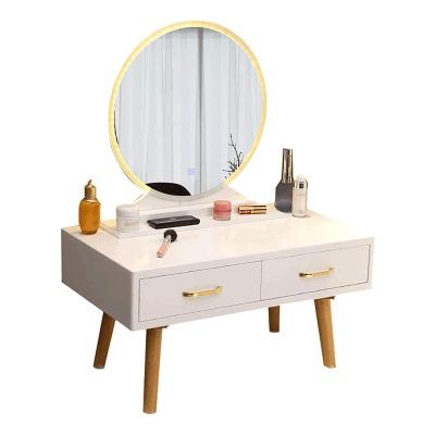 Rieort Vanity Desk Vanity Desk Touch Led Mirror Dressing Table Bedroom Furniture Nightstand Easy to Assemble Makeup Vanity Vanity Table Set Gorgeous