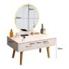 Rieort Vanity Desk Vanity Desk Touch Led Mirror Dressing Table Bedroom Furniture Nightstand Easy to Assemble Makeup Vanity Vanity Table Set Gorgeous view 2