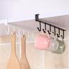 NevStp 6 Hooks Storage Shelf Wardrobe Cabinet Metal Under Shelves Mug Cup Hanger Bathroom Kitchen Organizer Hanging Rack Holder,6 Hooks 1PC White view 3