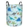 Dinosaur Palm Tree Laundry Hamper with Durable Handle Waterproof Collapsible Laundry Basket Circular Dirty Clothes Storage Basket for Bathroom Bedroom Dorm Nursery view 2