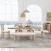 6-Piece Dining Table Set for 6, 82'' Extendable Dining Table with Bench and 4 Upholstered Dining Chairs,Wood Rectangle Kitchen Table w/ 11" Removable Side Leaf, Dining Room Table and Chair Set,Natural view 2