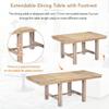 6-Piece Dining Table Set for 6, 82'' Extendable Dining Table with Bench and 4 Upholstered Dining Chairs,Wood Rectangle Kitchen Table w/ 11" Removable Side Leaf, Dining Room Table and Chair Set,Natural view 3