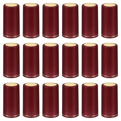 PATIKIL PVC Heat Shrink Cap with Tear Tab for Wine Bottle, 120 Pcs 30x60mm Wine Shrink Wrap Seals Sleeves Caps Shrink Top Cover Line for Wine Cellars Home Kitchen Use, Red