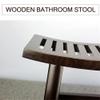 MegLob Blackwood Shower Stool, 39*17*29Cm, Solid Wood Shower Benches for inside Shower, Small Bathroom Shower Bench Stool, Ergonomic Shower Stool with Curved Seat Surface, Multifunctional Wood Stool view 2