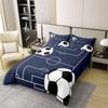 100% Nature Cotton Cartoon Football Pattern Duvet Cover Twin Size,Watercolor Black White Geometric Hexagon Bedding Set (Not Comforter),Retro Abstract Football Field Comforter Cover Bedding 3 Piece view 2