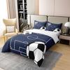 100% Nature Cotton Cartoon Football Pattern Duvet Cover Twin Size,Watercolor Black White Geometric Hexagon Bedding Set (Not Comforter),Retro Abstract Football Field Comforter Cover Bedding 3 Piece view 3