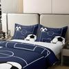100% Nature Cotton Cartoon Football Pattern Duvet Cover Twin Size,Watercolor Black White Geometric Hexagon Bedding Set (Not Comforter),Retro Abstract Football Field Comforter Cover Bedding 3 Piece view 4
