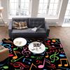 Color Musical Notation Sign Area Carpet, Modern Music Lover Indoor Carpet, Anti-Skid Breathable Soft and Comfortable Applicable to Living Room Bedroom Office Study 3 x 5ft view 3