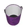 Violet Gold Marble Abstract Liquid Laundry Basket Waterproof Foldable Laundry Hamper with Durable Handle Circular Dirty Clothes Storage Basket for Bathroom Bedroom Home view 3