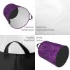 Violet Gold Marble Abstract Liquid Laundry Basket Waterproof Foldable Laundry Hamper with Durable Handle Circular Dirty Clothes Storage Basket for Bathroom Bedroom Home view 4