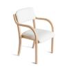 Dining Chairs Kitchen Chairs Accent Chairs Stylish Armchair with Backrest Solid Beech Wood Legs Soft Cushion Pad Stacking Visitor Chair Study Chair for Living Room Office Lounge Home ( Color : White ) view 1