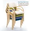 Dining Chairs Kitchen Chairs Accent Chairs Stylish Armchair with Backrest Solid Beech Wood Legs Soft Cushion Pad Stacking Visitor Chair Study Chair for Living Room Office Lounge Home ( Color : White ) view 4
