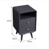 ULTRAWAVE Nightstands Bedside Table with Double Sliding Drawers Bedside Table Storage Table for Living Room Bedroom Office Bedside Table Bedside Table view 3