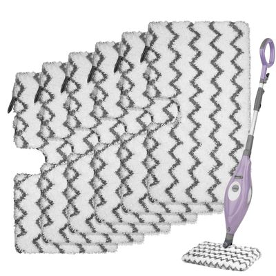 imeccalive 6 Pack S3501 S3601 Steam Mop Replacement Pads for Shark S3501 S3601 S3550 S3801 S3901 S3601D S3801CO S3901D S3455K S2902 SE450 Steam and Scrub Pocket Mop Steamer Pads Washable