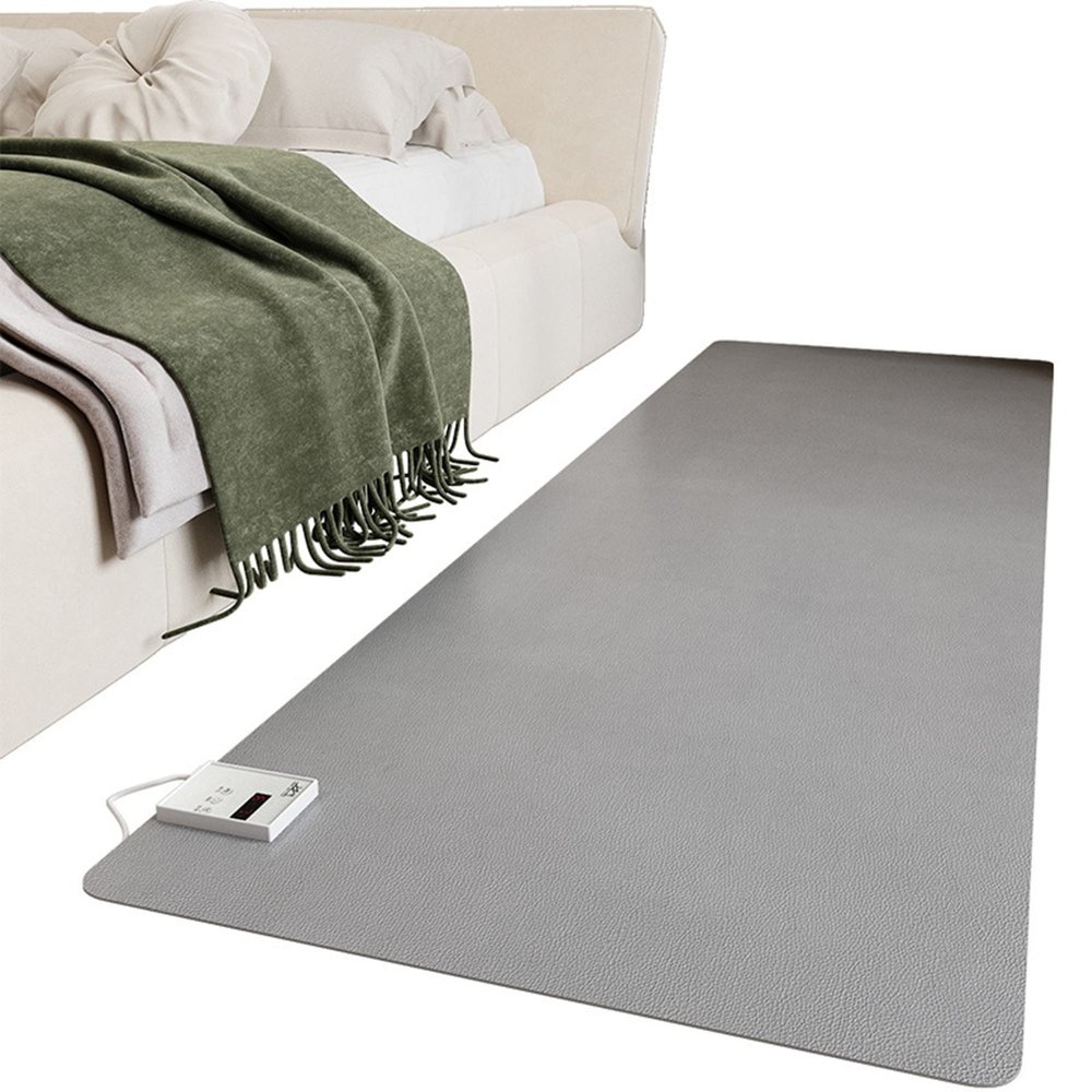 MOFGOE Heated Carpet - Heated Rug Under Desk, Heated Floor Mat, Electric Infrared Floor Heater, with 60 Levels Adjustable Thermostat, Waterproof, 12 Hour Timing, for Office/Home,100x150cm