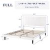 Allewie Full Bed Frame/Velvet Upholstered Bed Frame with Vertical Channel Tufted Headboard/Strong Wooden Slats/Platform Bed Frame/Mattress Foundation/Box Spring Optional/Easy Assembly/White view 2