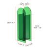 PATIKIL 3x2x9 Acrylic Vase, Arch Acrylic Floral Vase Clear Geometric Plastic Decorative Vase for Table Centerpiece Home Decor, Dark Green view 2