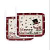 2 Pack Pot Holder for Kitchen,Merry Christmas Snowman Holly Bell Heat-Proof Potholder with Hanging Loop Hot Pad Pot Holders for Cooking Baking BBQ,Snowflake on Flax Plaid view 1