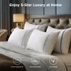 Bedsure Hotel Pillows King Size, Set of 2 - Luxury Bed Pillows for Sleeping, Decoration Strip Diamond Design Cover, Fluffy Original Down Alternative Filling for Side, Back or Stomach Sleepers view 2