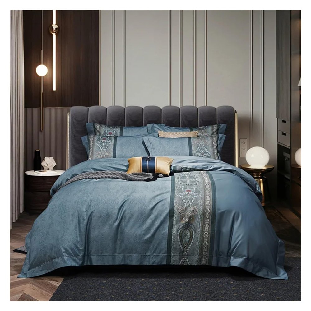 ADovz 4 Pieces Bedding Sets Digital Printing Bed Sheets Pillowcase Duvet Cover Queen King Size,Bed Sheets, FH-762