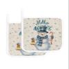 2 Pack Pot Holder for Kitchen,Winter Christmas Snowman Lantern Heat-Proof Potholder with Hanging Loop Hot Pad Pot Holders for Cooking Baking BBQ,Blue Snowflake on Burlap view 1