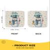 2 Pack Pot Holder for Kitchen,Winter Christmas Snowman Lantern Heat-Proof Potholder with Hanging Loop Hot Pad Pot Holders for Cooking Baking BBQ,Blue Snowflake on Burlap view 3