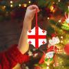 WoGuangis Flag of Georgia Christmas Tree Hanging Ornament City Souvenir Gift Funny Christmas Hanging Decor Georgia Christmas Ceramic Ornament 3in Travel Lover view 3