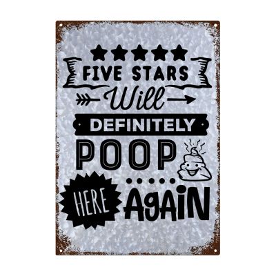 Will Poop Here Again Sign Vintage Funny Signs For Outside Sign 10x14 Inch Metal Wall Art Poster Galvanized Decor Signs