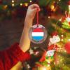 WoGuangis World Traveler Ornament for Christmas Tree Luxembourg Flag Novelty Ceramic Christmas Ornaments Gift Luxembourg Xmas Tree Ornaments 3in New Year Gift to Traveler view 3