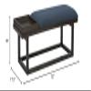 Linon Nate Wood Navy Upholstered Bench with Removable Storage Tray in Dark Brown view 3