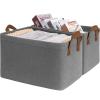 CHICVITA Storage Baskets Large Storage Bins for Organizing, Clothes Storage Bins, Closet Organizers and Storage, Small Laundry Basket for Shelves, 16 " L x 11" W x 9 " H, Grey, 2-Pack view 1