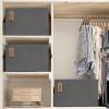 CHICVITA Storage Baskets Large Storage Bins for Organizing, Clothes Storage Bins, Closet Organizers and Storage, Small Laundry Basket for Shelves, 16 " L x 11" W x 9 " H, Grey, 2-Pack view 2