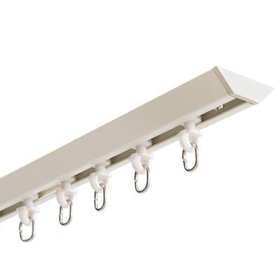 Curtain Track Aluminium, Invisible Track Silent Pulleys Ceiling Mounted Room Divider Curtains For Curtains Caravans Hospitals, Curtain Rod Holders No Drilling, Easy Install ( Color : White Ceiling Mou