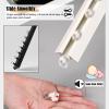 Curtain Track Aluminium, Invisible Track Silent Pulleys Ceiling Mounted Room Divider Curtains For Curtains Caravans Hospitals, Curtain Rod Holders No Drilling, Easy Install ( Color : White Ceiling Mou view 4