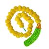 Handmade Decorative Artificial Marigold Fluffy Garland with Bell & Feather Wool Tassel in The Bottom|Marigold Flower for Decoration, Size 6 Feet, Pack of 10- Yellow view 3