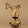 burid Brass Gourd Statue Feng Shui Brass Good Luck Gourd Taoist Home Living Room Garden Decor Chinese Charm of Prosperity Home Decoration Gift view 3
