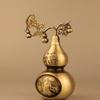 burid Brass Gourd Statue Feng Shui Brass Good Luck Gourd Taoist Home Living Room Garden Decor Chinese Charm of Prosperity Home Decoration Gift view 4