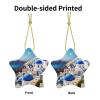 Santorini Greek Island Sea View Charming Christmas Decorations - Star-Shaped Ceramic Ornaments for Holiday Season view 3